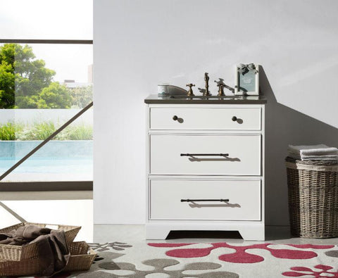 Image of 30" WOOD SINK VANITY WITH ARTIFICIAL STONE TOP-NO FAUCET WH6230