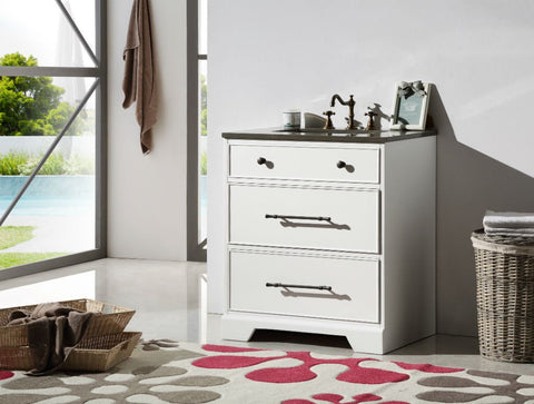 Image of 30" WOOD SINK VANITY WITH ARTIFICIAL STONE TOP-NO FAUCET WH6230