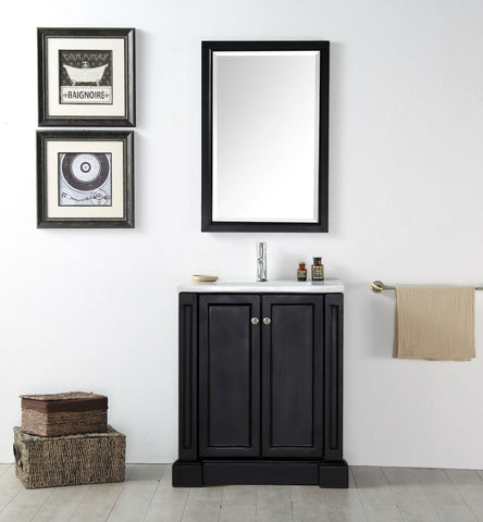 Image of 30" WOOD SINK VANITY WITH CERAMIC TOP-NO FAUCET IN ESPRESSO WH7130-E