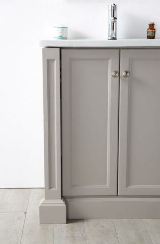 Image of 30" WOOD SINK VANITY WITH CERAMIC TOP-NO FAUCET IN WARM GREY WH7130-WG