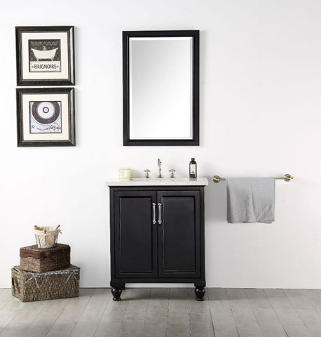Image of 30" WOOD SINK VANITY WITH QUARTZ TOP-NO FAUCET IN ESPRESSO WH7530-E