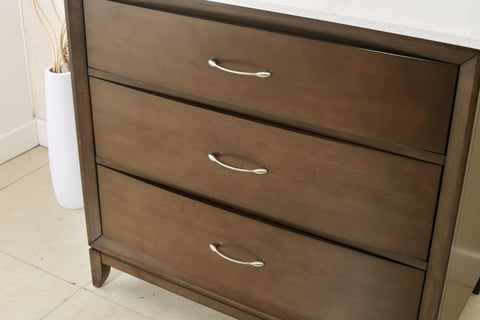 Image of 36" ANTIQUE COFFEE SINK VANITY WITH QUARTZ TOP WLF7030-36