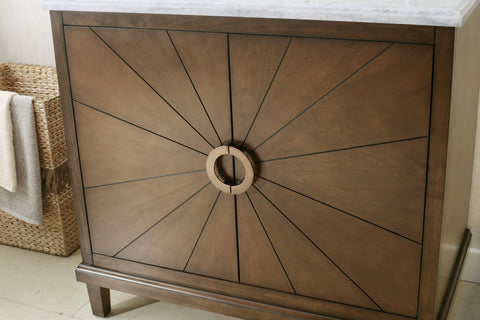 Image of 36" ANTIQUE COFFEE SINK VANITY WITH WLF6036-37 TOP, NO FAUCET WLF7040-36-CW