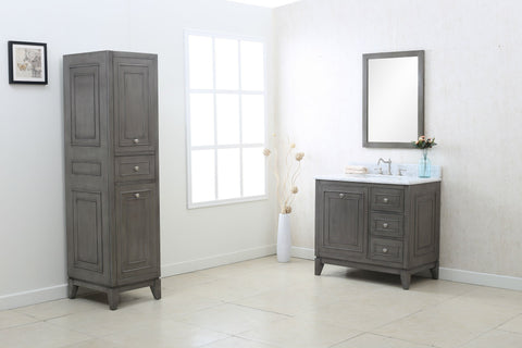 Image of 36" SILVER GRAY SINK VANITY CABINET MATCH WITH WLF6036-37 TOP, NO FAUCET WLF7034-36
