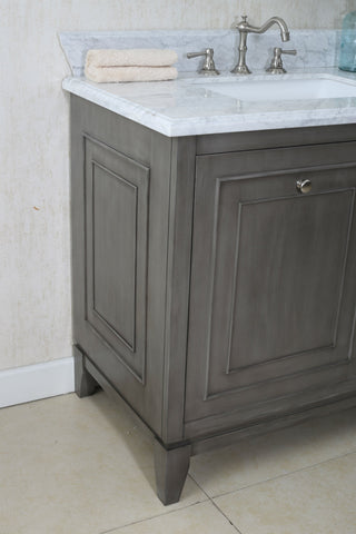 Image of 36" SILVER GRAY SINK VANITY CABINET MATCH WITH WLF6036-37 TOP, NO FAUCET WLF7034-36