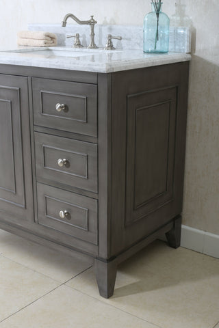 Image of 36" SILVER GRAY SINK VANITY CABINET MATCH WITH WLF6036-37 TOP, NO FAUCET WLF7034-36