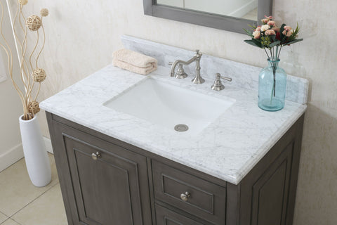 Image of 36" SILVER GRAY SINK VANITY CABINET MATCH WITH WLF6036-37 TOP, NO FAUCET WLF7034-36
