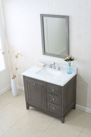 Image of 36" SILVER GRAY SINK VANITY CABINET MATCH WITH WLF6036-37 TOP, NO FAUCET WLF7034-36