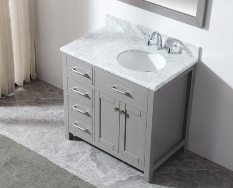 Image of 36" Single Bathroom Vanity MS-2136L-WMRO-CG