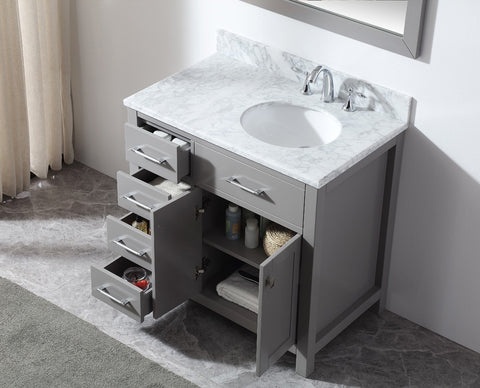 Image of 36" Single Bathroom Vanity MS-2136L-WMRO-CG