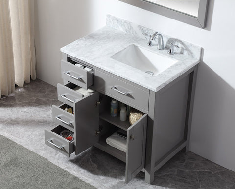 Image of 36" Single Bathroom Vanity MS-2136L-WMRO-CG