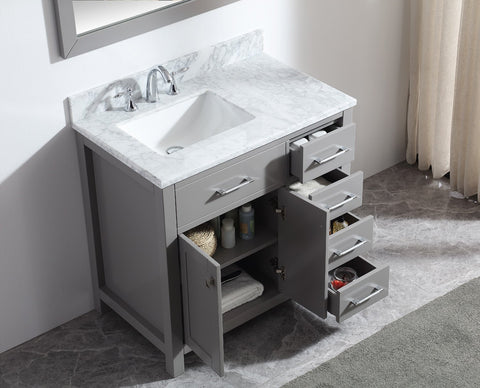 Image of 36" Single Bathroom Vanity MS-2136R-WMRO-CG