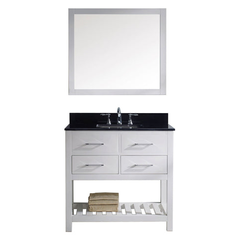 Image of 36" Single Bathroom Vanity MS-2236-BGSQ-WH