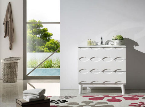 Image of 36" SOLID WOOD SINK VANITY WITH ARTIFICIAL STONE-NO FAUCET WH5036