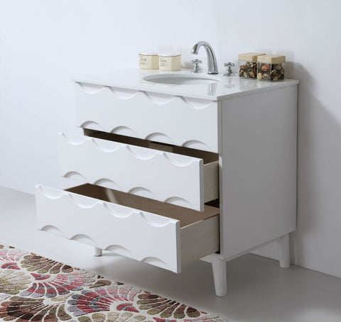 Image of 36" SOLID WOOD SINK VANITY WITH ARTIFICIAL STONE-NO FAUCET WH5036