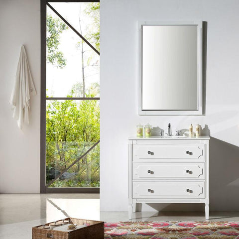 Image of 36" WOOD SINK VANITY WITH ARTIFICIAL STONE TOP-NO FAUCET WH6136