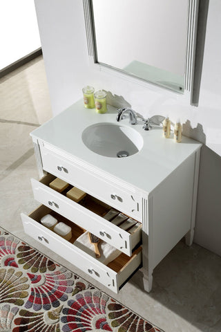 Image of 36" WOOD SINK VANITY WITH ARTIFICIAL STONE TOP-NO FAUCET WH6136