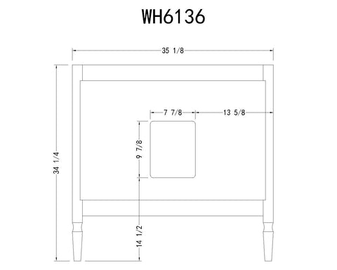 Image of 36" WOOD SINK VANITY WITH ARTIFICIAL STONE TOP-NO FAUCET WH6136