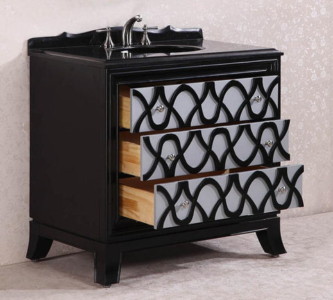 Image of 38" SOLID WOOD SINK VANITY WITH GRANITE TOP-NO FAUCET AND BACKSPLASH WH2838