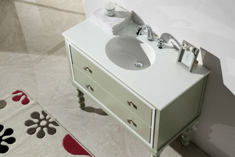 Image of 40.5" WOOD SINK VANITY WITH ARTIFICIAL STONE TOP-NO FAUCET WH6340