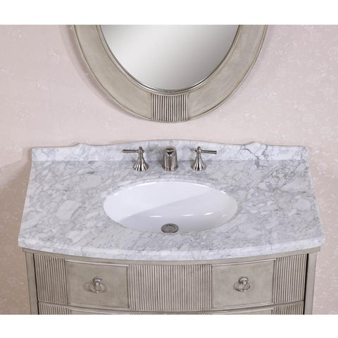 Image of 41" SOLID WOOD SINK VANITY WITH MARBLE TOP-NO FAUCET AND BACKSPLASH WH2641