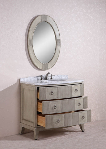 Image of 41" SOLID WOOD SINK VANITY WITH MARBLE TOP-NO FAUCET AND BACKSPLASH WH2641