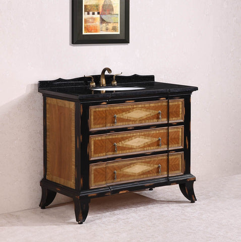 Image of 44" SOLID WOOD SINK VANITY WITH GRANITE-NO FAUCET AND BACKSPLASH WH2144