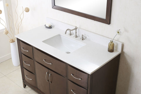 Image of 48" ANTIQUE COFFEE SINK VANITY WITH QUARTZ TOP, NO FAUCET WLF7030-48