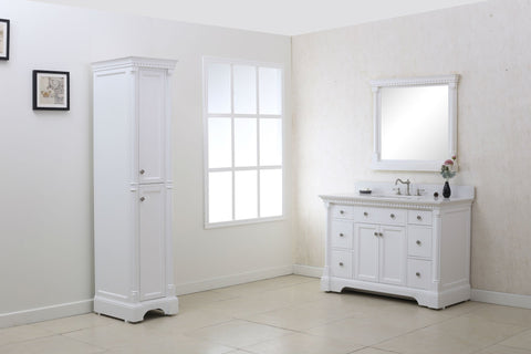 Image of 48" MATT WHITE SINK VANITY WITH QUARTZ TOP WLF6036-48W