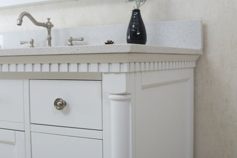 Image of 48" MATT WHITE SINK VANITY WITH QUARTZ TOP WLF6036-48W
