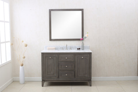 Image of 48" SILVER GRAY SINK VANITY CABINET MATCH WITH WLF6036-49 TOP, NO FAUCET WLF7034-48
