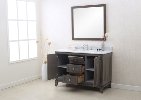 Image of 48" SILVER GRAY SINK VANITY CABINET MATCH WITH WLF6036-49 TOP, NO FAUCET WLF7034-48