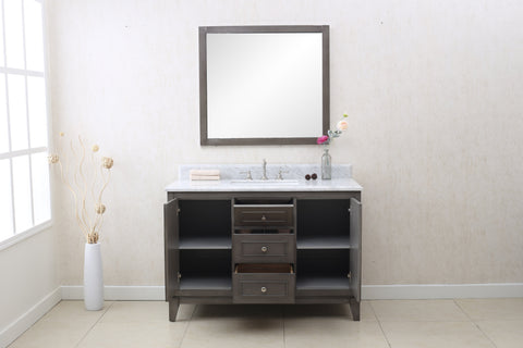Image of 48" SILVER GRAY SINK VANITY CABINET MATCH WITH WLF6036-49 TOP, NO FAUCET WLF7034-48