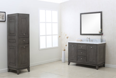 Image of 48" SILVER GRAY SINK VANITY CABINET MATCH WITH WLF6036-49 TOP, NO FAUCET WLF7034-48