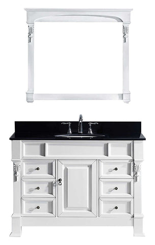 Image of 48" Single Bathroom Vanity MS-2948-BGSQ-WH