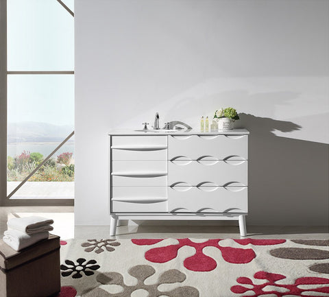 Image of 48" SOLID WOOD SINK VANITY WITH ARTIFICIAL STONE-NO FAUCET WH5048