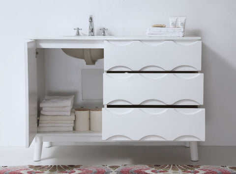 Image of 48" SOLID WOOD SINK VANITY WITH ARTIFICIAL STONE-NO FAUCET WH5048