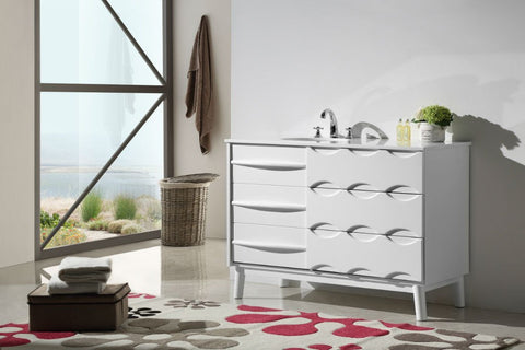 Image of 48" SOLID WOOD SINK VANITY WITH ARTIFICIAL STONE-NO FAUCET WH5048