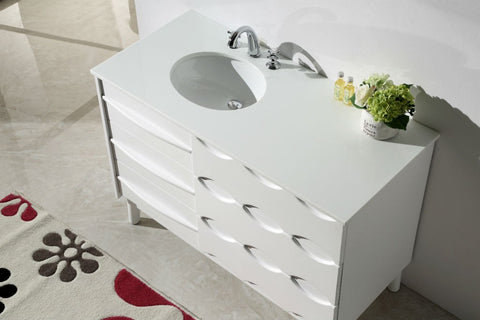Image of 48" SOLID WOOD SINK VANITY WITH ARTIFICIAL STONE-NO FAUCET WH5048