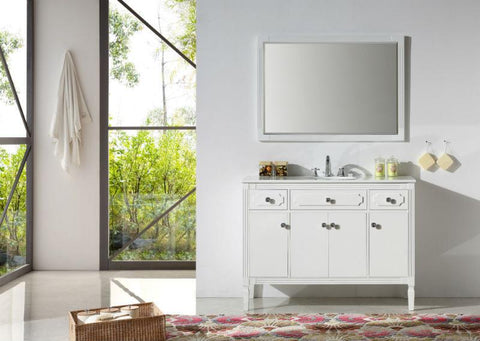 Image of 48" WOOD SINK VANITY WITH ARTIFICIAL STONE TOP-NO FAUCET WH6148