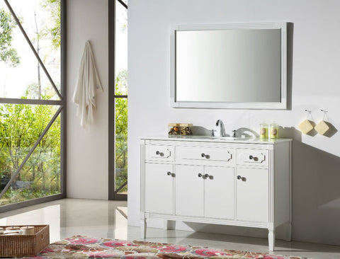 Image of 48" WOOD SINK VANITY WITH ARTIFICIAL STONE TOP-NO FAUCET WH6148