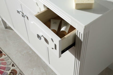 Image of 48" WOOD SINK VANITY WITH ARTIFICIAL STONE TOP-NO FAUCET WH6148