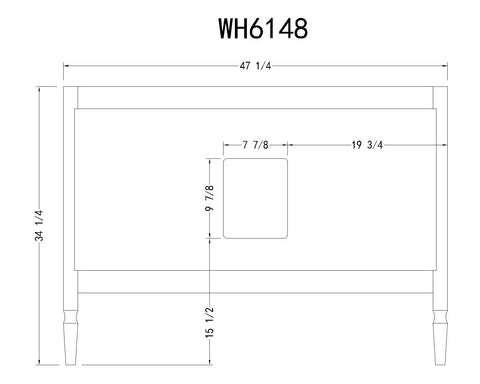Image of 48" WOOD SINK VANITY WITH ARTIFICIAL STONE TOP-NO FAUCET WH6148