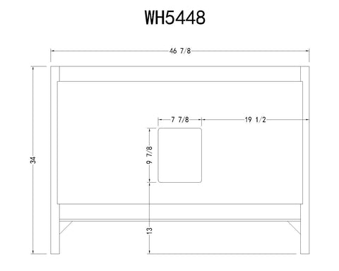Image of 48" WOOD SINK VANITY WITH MARBLE TOP-NO FAUCET WH5448
