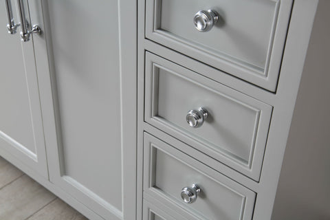 Image of 48" WOOD SINK VANITY WITH QUARTZ TOP-NO FAUCET IN COOL GREY WH7548-CG