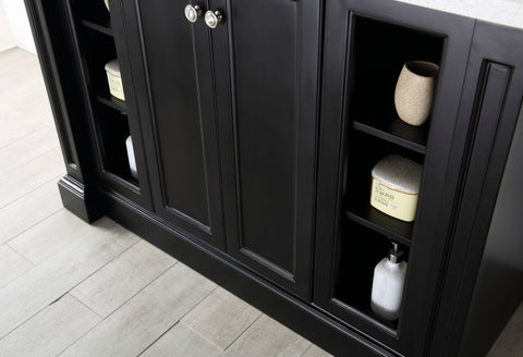 Image of 48" WOOD SINK VANITY WITH QUARTZ TOP-NO FAUCET IN ESPRESSO WH7248-E