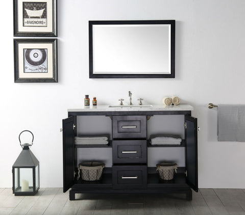 Image of 48" WOOD SINK VANITY WITH QUARTZ TOP-NO FAUCET IN ESPRESSO WH7448-E