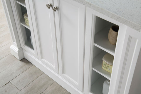 Image of 48" WOOD SINK VANITY WITH QUARTZ TOP-NO FAUCET IN WARM GREY WH7248-WG