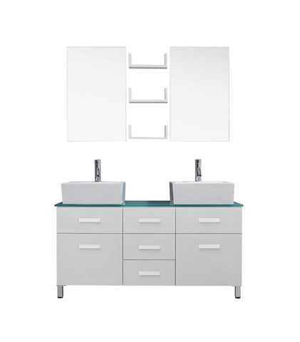 Image of 55" Double Bathroom Vanity UM-3063-G-WH