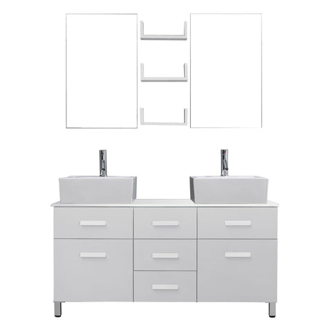 Image of 55" Double Bathroom Vanity UM-3063-S-WH